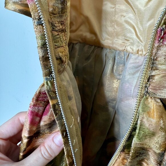 NATHALIE SLOCUM | Vintage 1950s Brocade Dress in Gold - XS - Picture 8 of 9